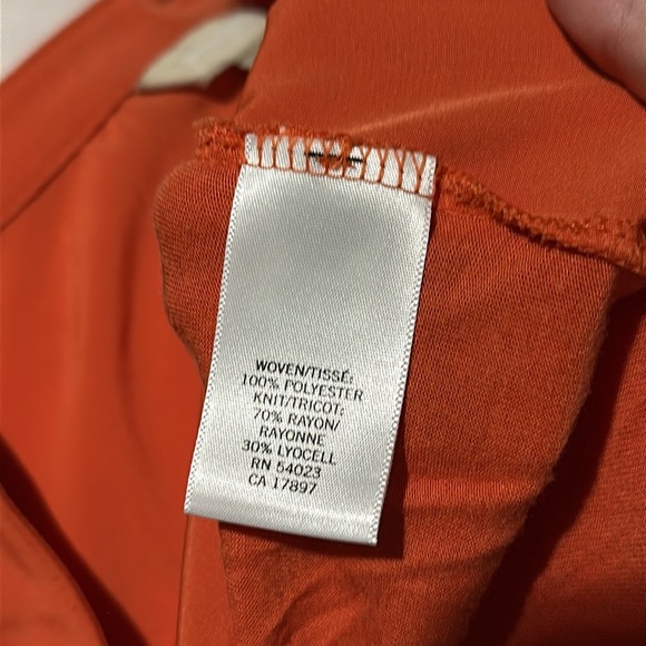 orange Banana Republic v neck 1/4 or 3/4 sleeve blouse size small - Picture 4 of 4